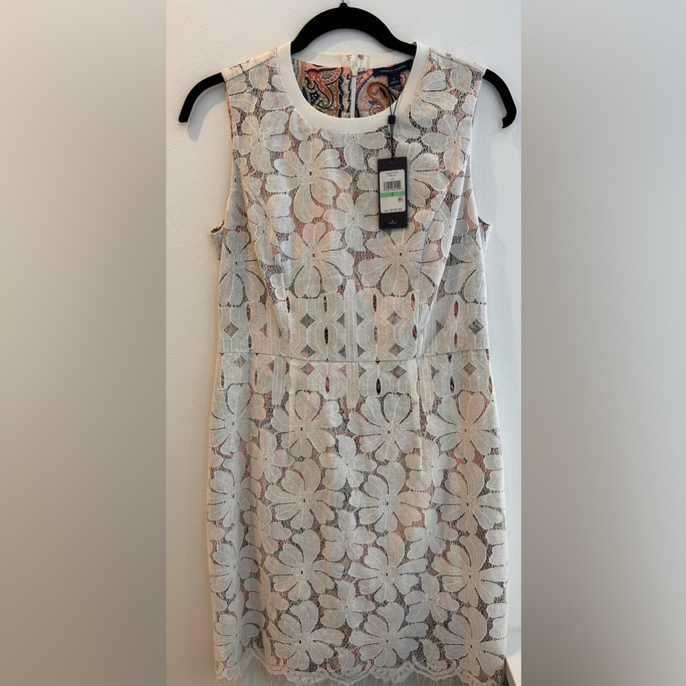 Tommy Hilfiger White Floral Lace Mini Dress